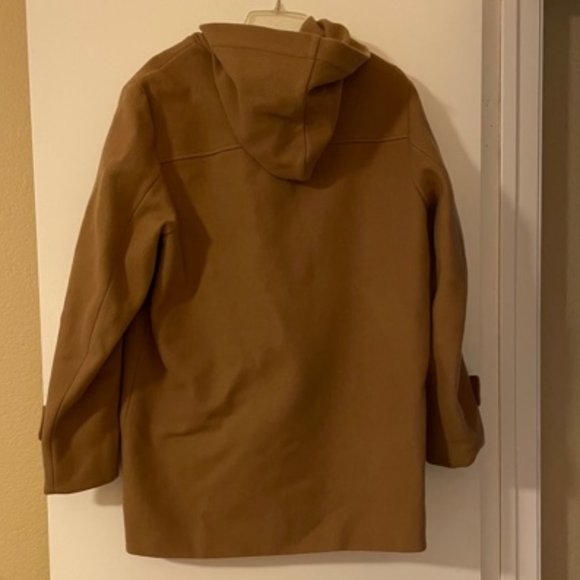 Women's Tan Hooded Toggle Coat, fits size 10 or 12 - Picture 3 of 7